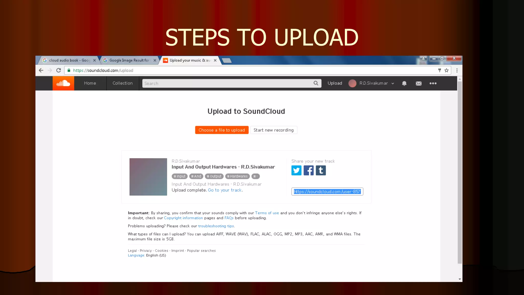 STEPS TO UPLOAD
 