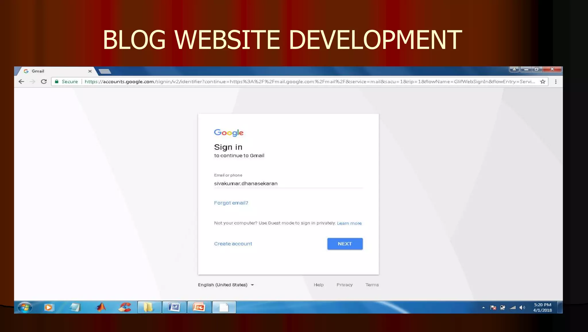 BLOG WEBSITE DEVELOPMENT
 