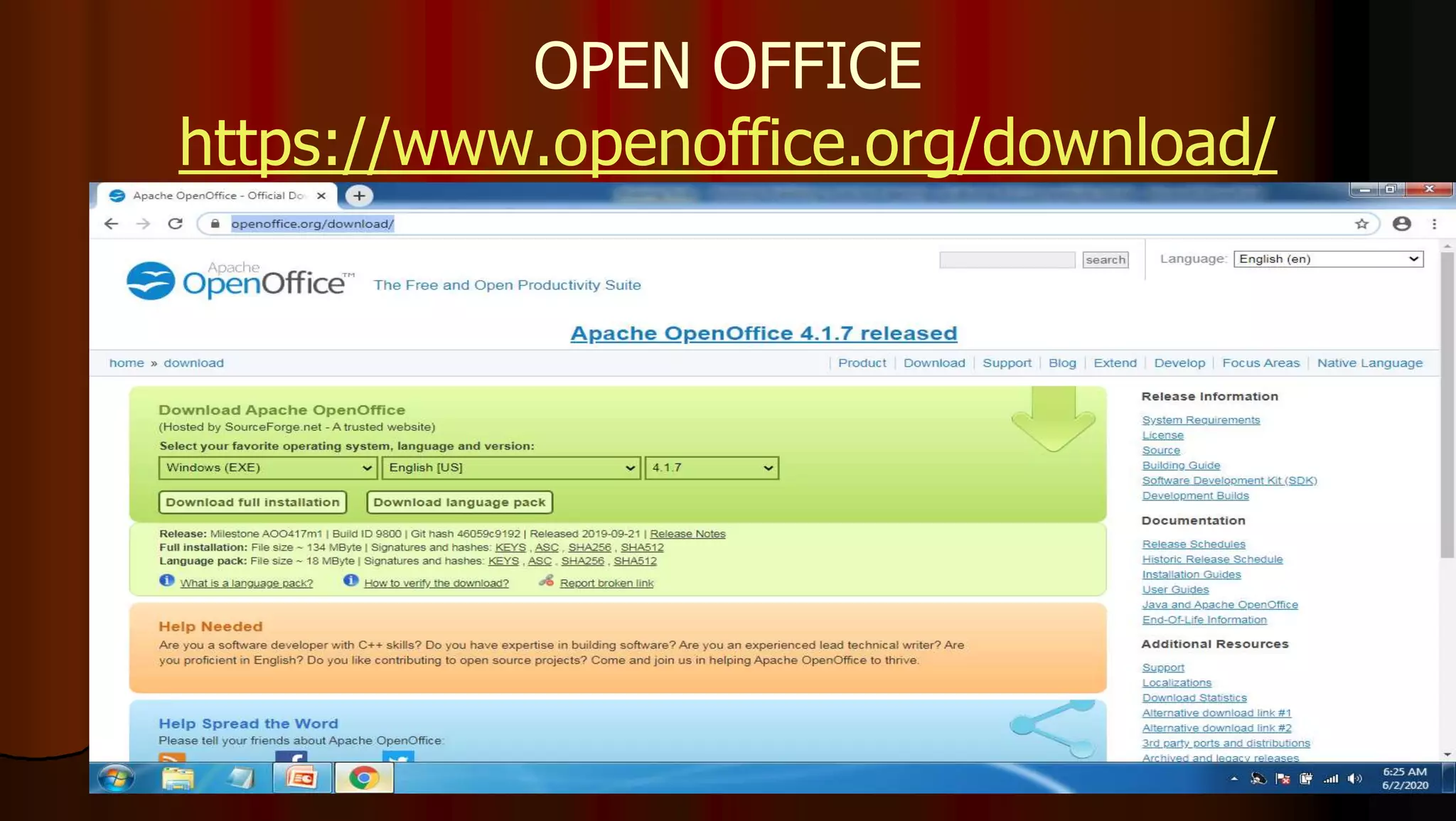 OPEN OFFICE
https://www.openoffice.org/download/
 