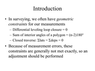 Survey Level Loop Math 18-21 Principles of Least Squares.ppt