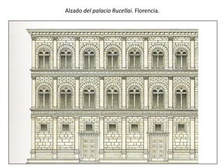 Alzado del palacio Rucellai. Florencia.
 