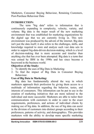 THE USE OF BIG DATA IN CONSUMER BUYING BEHAVIOUR | PDF