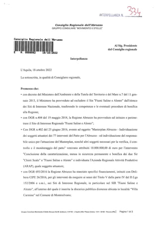 18.10.22 Chiarimenti in merito ai ritardi della bonifica della ex discarica Villa Carmine dI Montesilvano.pdf
