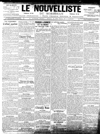 Le Nouvelliste du Morbihan - du 18 au 25 octobre 1914