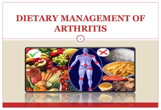 DIETARY MANAGEMENT OF
ARTHRITIS
1
 