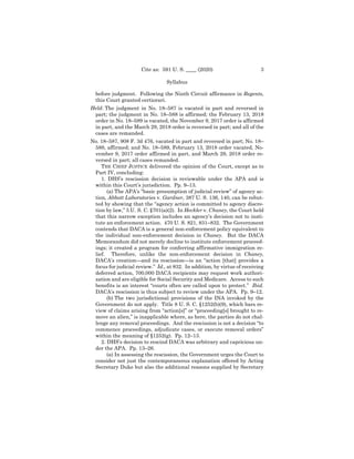 3Cite as: 591 U. S. ____ (2020)
Syllabus
before judgment. Following the Ninth Circuit affirmance in Regents,
this Court gr...