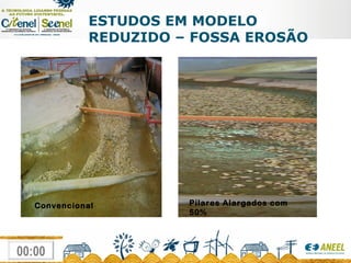 ESTUDOS EM MODELO REDUZIDO – FOSSA EROSÃO Convencional Pilares Alargados com 50% 