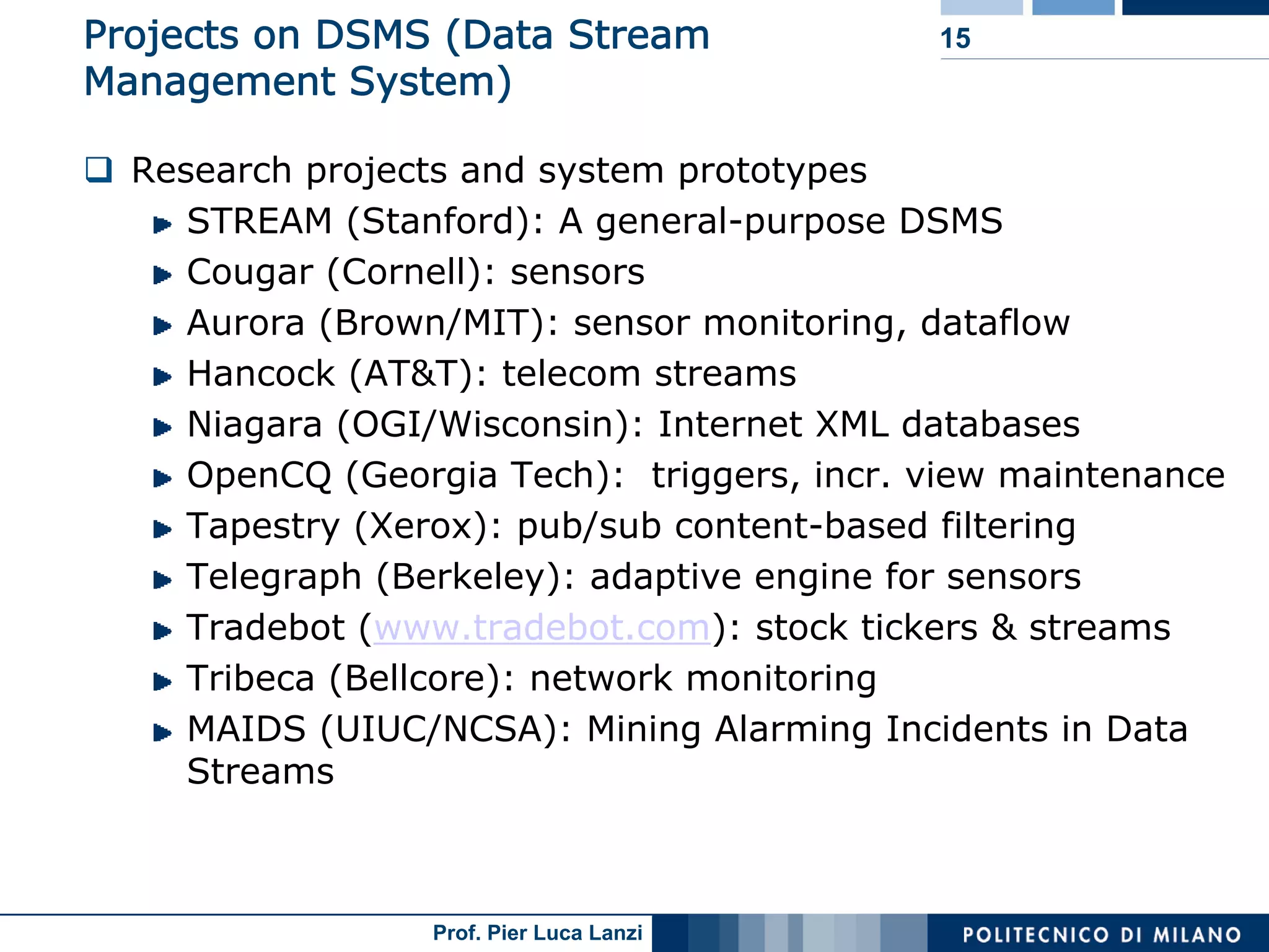 18 Data Streams