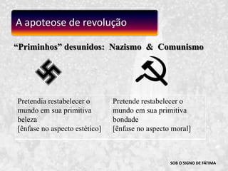 SOB O SIGNO DE FÁTIMA“Priminhos” desunidos:  Nazismo  &  ComunismoA apoteose de revolução