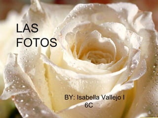 FOTOS LAS FOTOS FOTOS BY: Isabella Vallejo I           6C  BY: Isabella Vallejo I           6C  