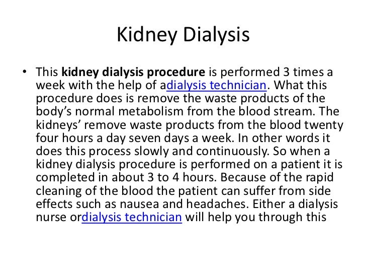 18. kidney problems and dialysis