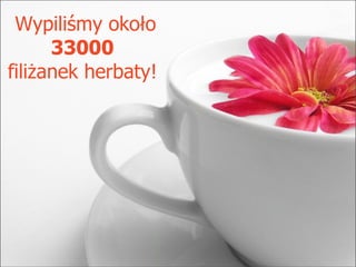 Wypiliśmy około  33000   filiżanek herbaty!   