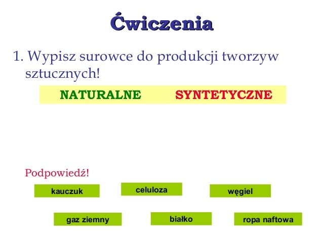 Rodzaje Tworzyw Sztucznych Chemia ćwiczenia 18 rodzaje tworzyw sztucznych