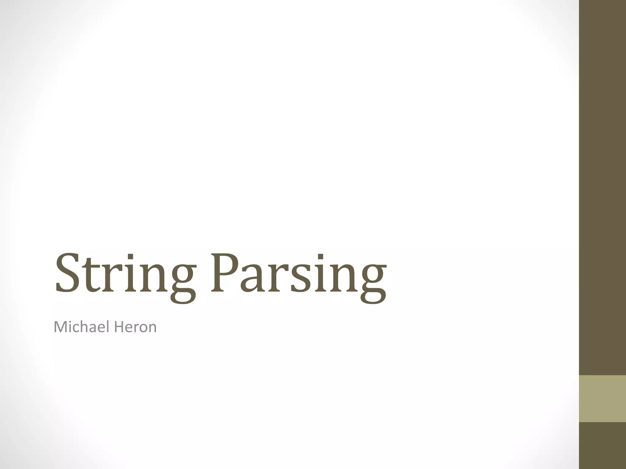 CPP18 String Parsing PPT