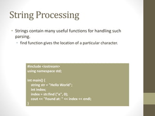 CPP18 - String Parsing | PPT