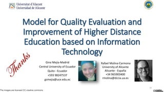 Model for Quality Evaluation and Improvement of Higher Distance ...
