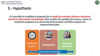 Model for Quality Evaluation and Improvement of Higher Distance ...