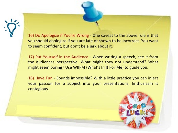 How to write a good presentation picture