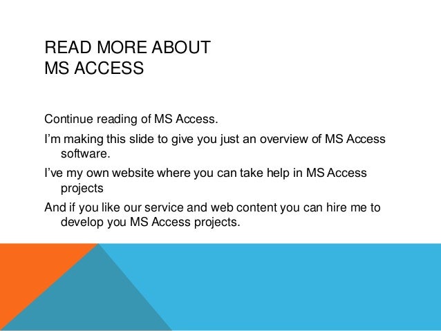 MS Access project ideas which are top, latest and best for students
