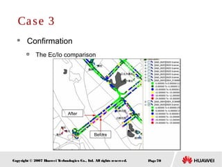 Page70Copyright © 2007 Huawei Technologies Co., Ltd. All rights reserved.
 Confirmation

The Ec/Io comparison
Case 3
After
Before
 