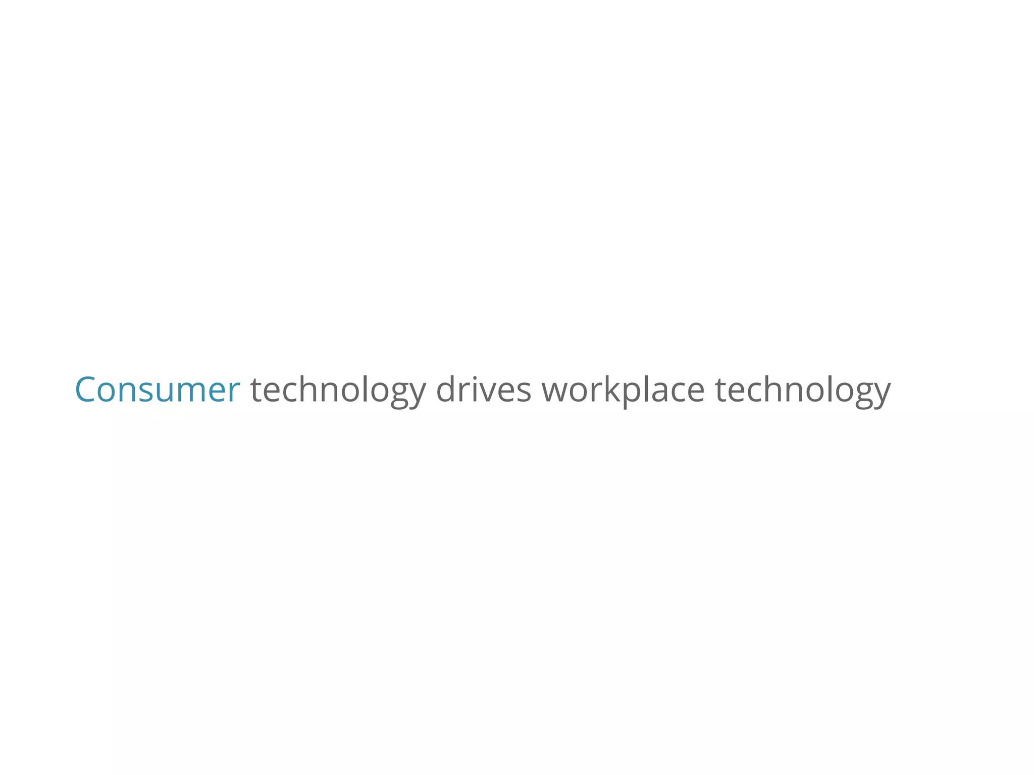Consumer technology drives workplace technology
 