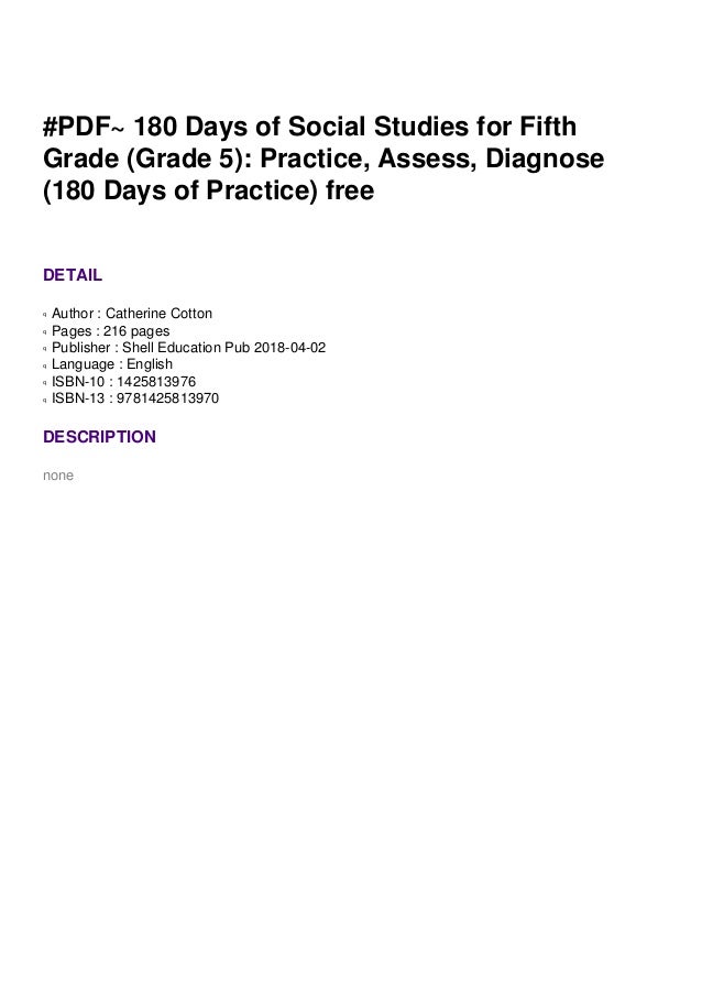 #PDF~ 180 Days of Social Studies for Fifth Grade (Grade 5): Practice,…
