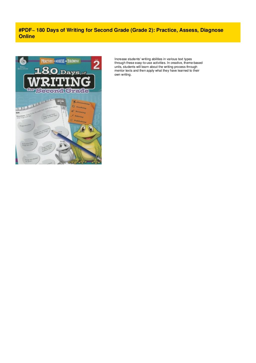 pdf 180 days of writing for second grade grade 2 practice asses