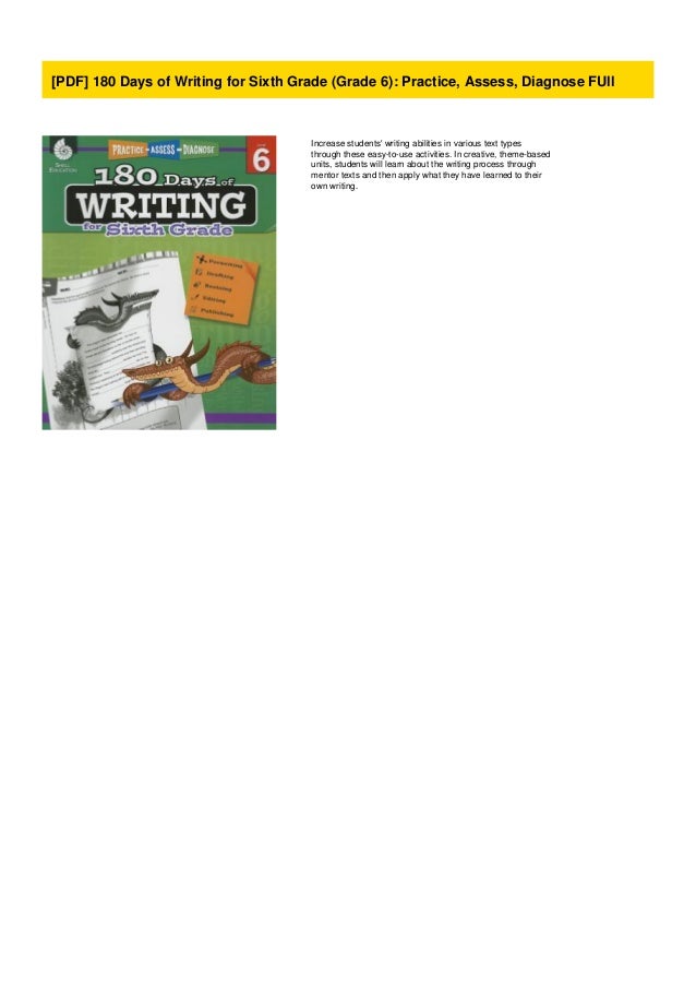 pdf 180 days of writing for sixth grade grade 6 practice assess