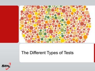 The Different Types of Tests
 