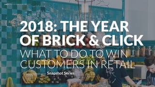 UNDERSTAND TODAY. SHAPE TOMORROW.
WHAT TO DO TO WIN
CUSTOMERS IN RETAIL
2018: THE YEAR
OF BRICK & CLICK
1
the latest installment of our: Snapshot Series
LHBS // 2018: THE YEAR OF BRICK & CLICK
 