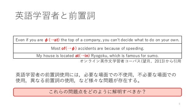 日本人英語学習者の前置詞使用の問題点の解明 頻度 共起語 用法の 3 つの観点から