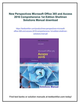 New Perspectives Microsoft Office 365 and Access 2016 Comprehensive 1st ...