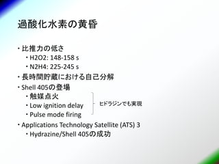 化学スラスタ小史 A Brief History Of Chemical Rocket Engines Thrusters For