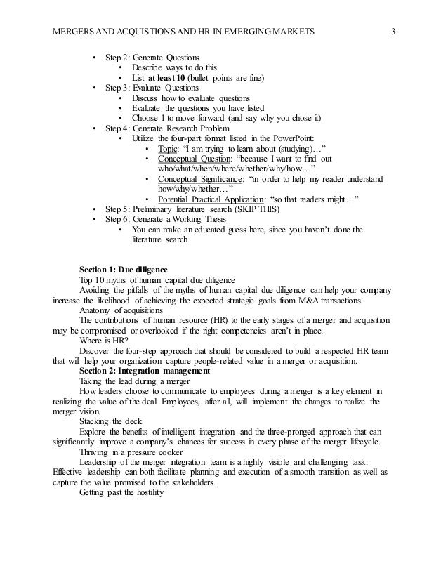 Dissertation on merger and acquisition
