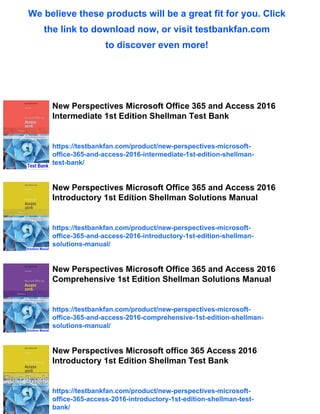 New Perspectives Microsoft Office 365 and Access 2016 Intermediate 1st ...
