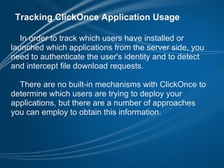 Clickonce Deployment Seminar Ppt Clickonce Deployment Seminar Ppt