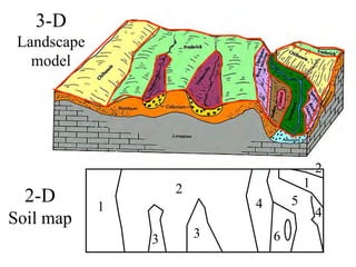3-D
Landscape
model
2-D
Soil map
1
2
3 3
12
4
4 5
6
 
