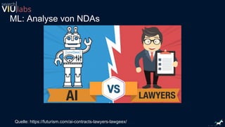ML: Analyse von NDAs
Quelle: https://futurism.com/ai-contracts-lawyers-lawgeex/
 