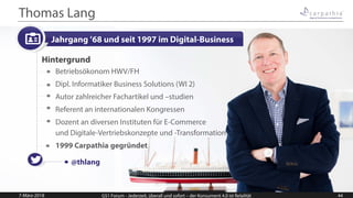 Jahrgang ’68 und seit 1997 im Digital-Business
Thomas Lang
Betriebsökonom HWV/FH
Dipl. Informatiker Business Solutions (WI...
