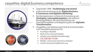 carpathia: digital.business.competence
 Gegründet 1999 - Unabhängig und neutral
 Unternehmensberatung für Digital-Busine...