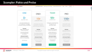 Scompler: Pakte und Preise
Mittwoch, 7. März 2018 Copyright Scompler GmbH (all rights reserved) 115
 