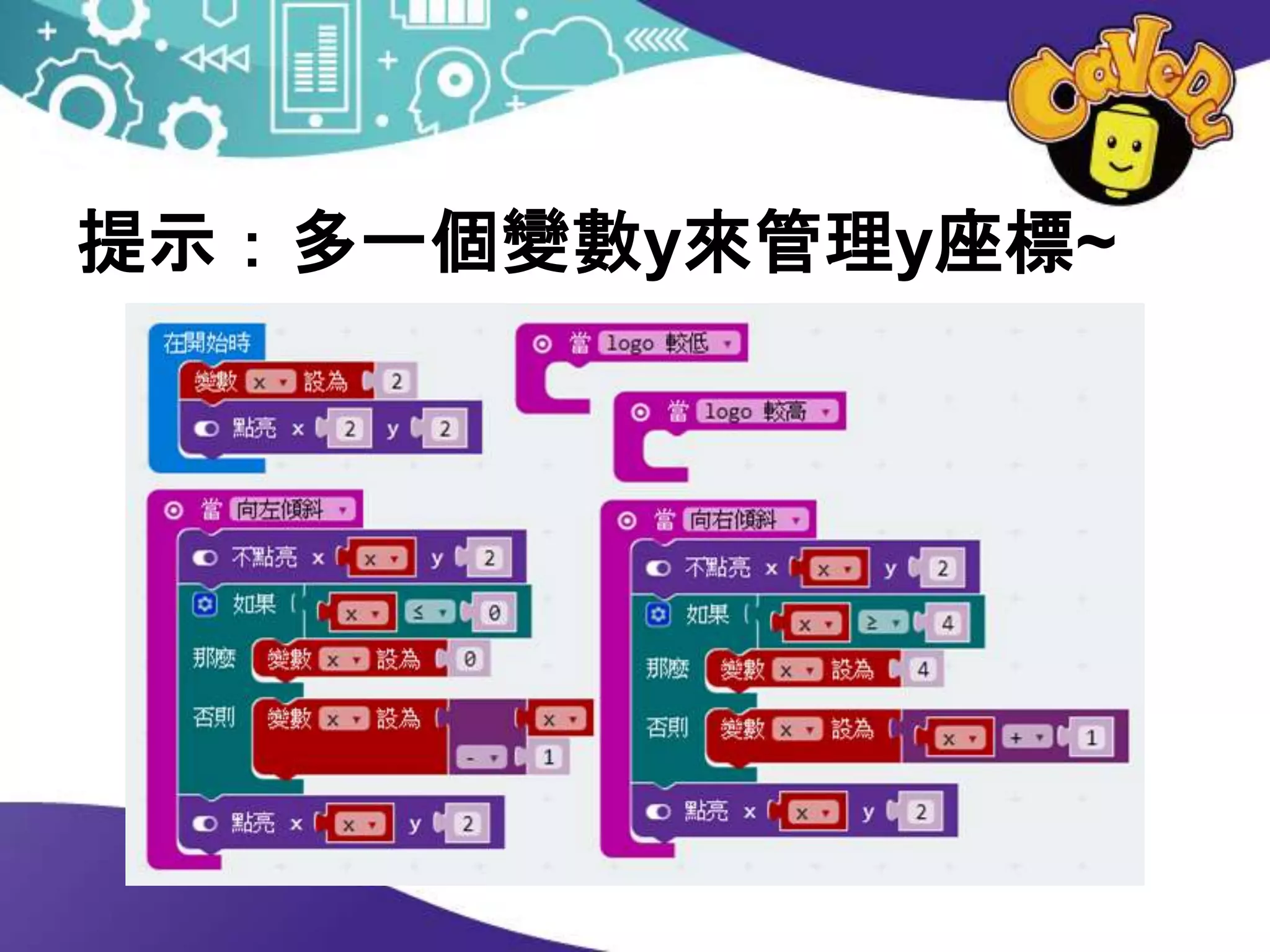 提示：多一個變數y來管理y座標~
 