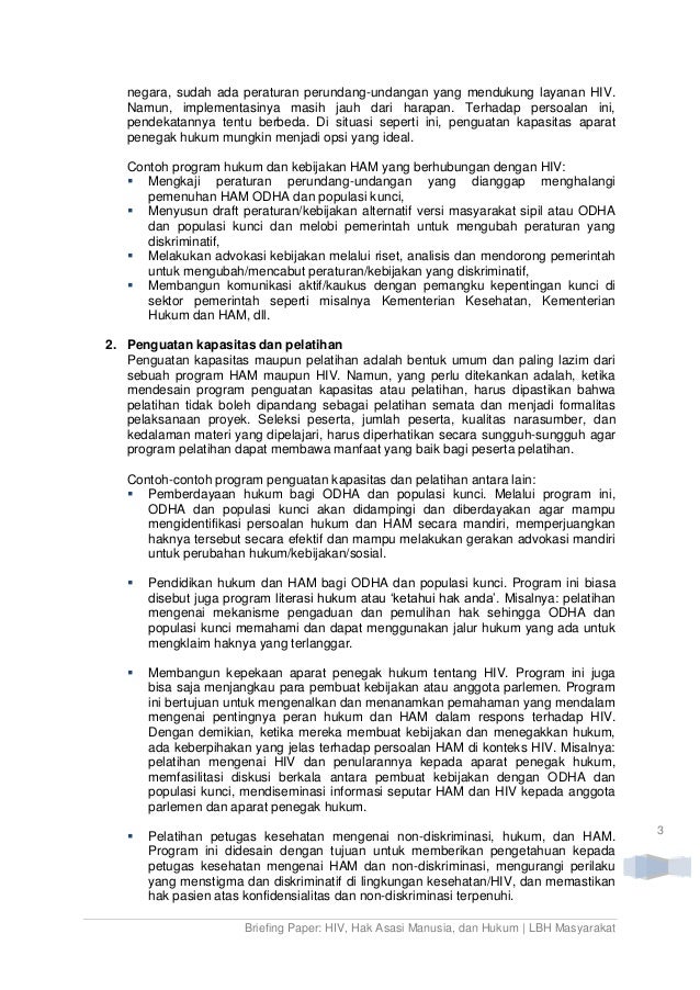 Briefing Paper: HIV, Hak Asasi Manusia, dan Hukum - LBH 