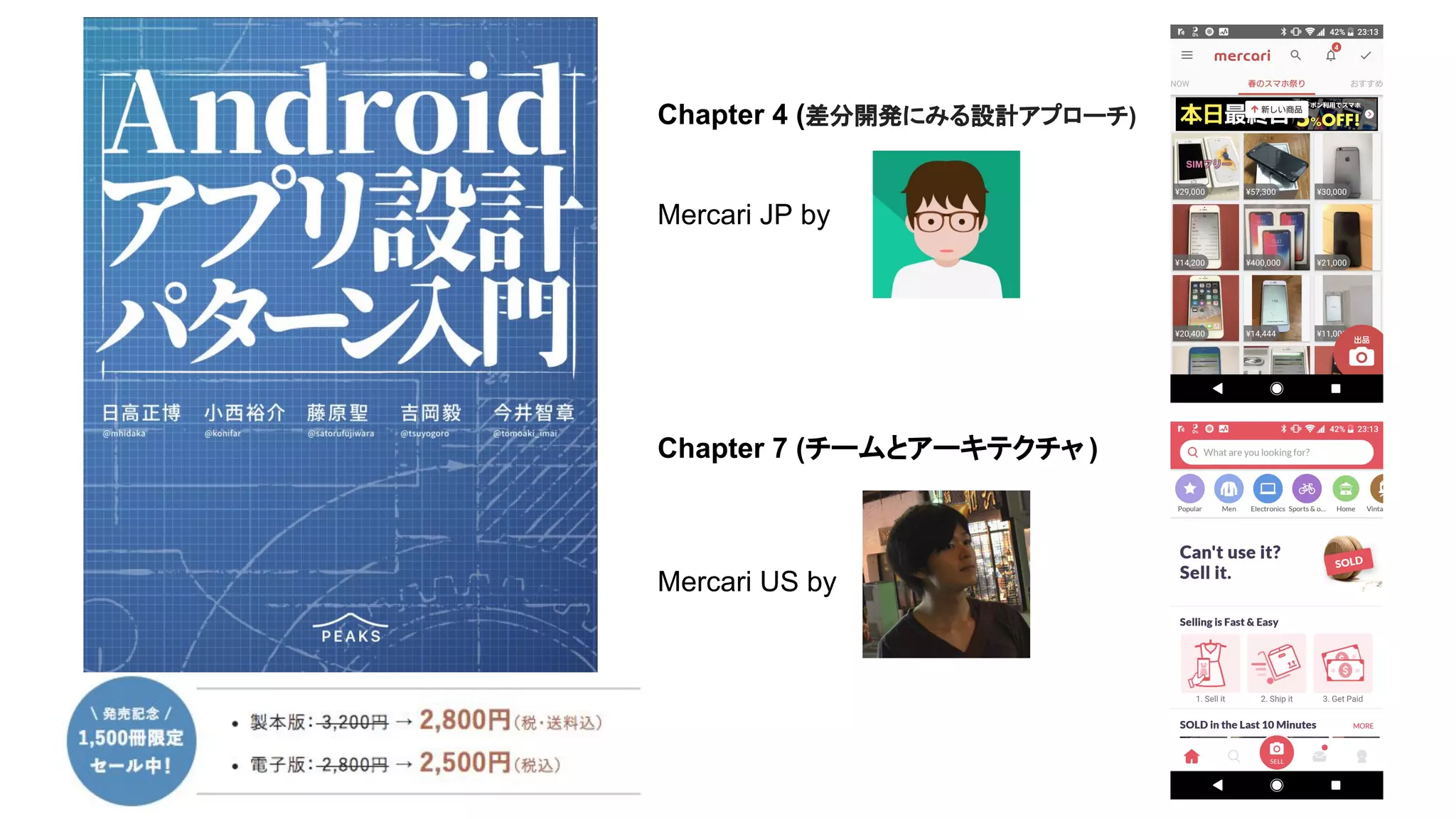 Chapter 4 (差分開発にみる設計アプローチ)
Mercari JP by
Chapter 7 (チームとアーキテクチャ )
Mercari US by
 