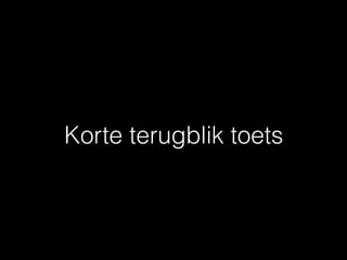 Korte terugblik toets
 