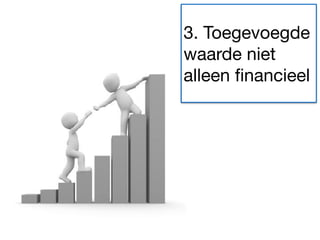 3. Toegevoegde
waarde niet
alleen financieel
 