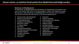copyright Scompler GmbH (alle Rechte vorbehalten) 33Freitag, 13. April 2018
Nutzer wissen, zu welchem Grad welche ihrer Bedürfnisse befriedigt werden.
 