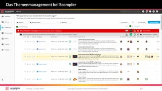 copyright Scompler GmbH (alle Rechte vorbehalten) 67Freitag, 13. April 2018
Das Themenmanagement bei Scompler
 