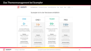copyright Scompler GmbH (alle Rechte vorbehalten) 75Freitag, 13. April 2018
Das Themenmanagement bei Scompler
 