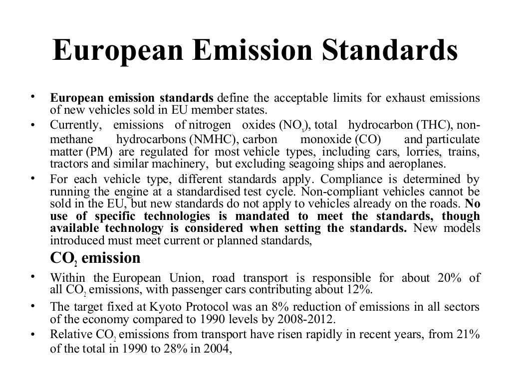 emission standards